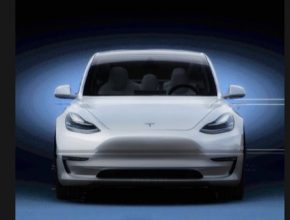 Fanouškovský rendering elektromobilu Tesla Model Y na základě posledního teaser obrázku přímo od Tesly