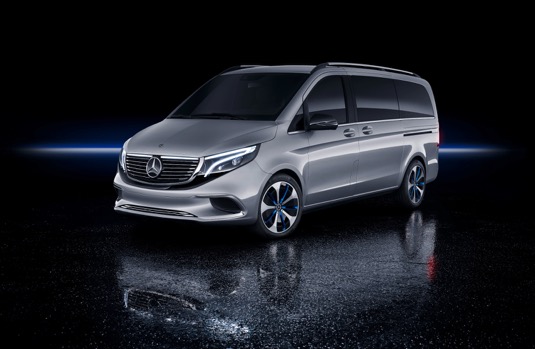 Koncept elektromobilu Mercedes-Benz EQV by měl díky 100kWh baterii umožnit dojezd až 400 km
