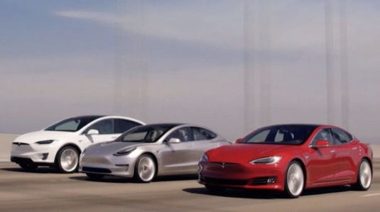 auto elektromobily Tesla Model 3, MOdel S a Model X