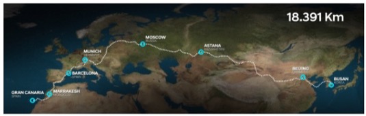 Přibližná mapa cesty