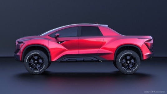 auto elektromobil Tesla pick-up truck