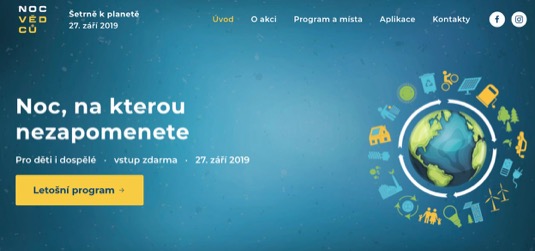 Motto letošního ročníku celorepublikové akce Noc Vědců je Šetrně k planetě.