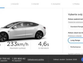 auto elektromobil Tesla Model 3 Cena v ČR