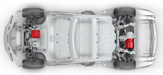 auto Tesla Model S elektromotory elektromobilu