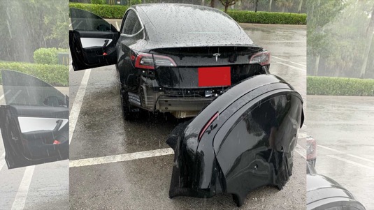auto elektromobil Tesla Model 3 zadní nárazník