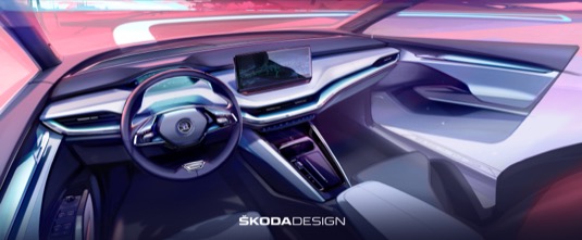 Interiér elektromobilu Škoda Enyaq iV