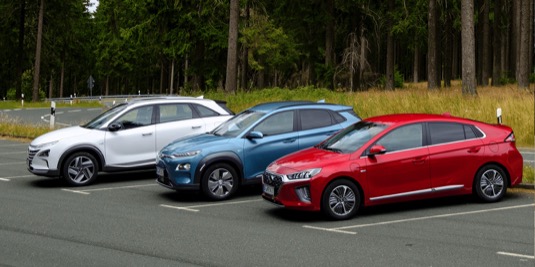 současná flotila elektromobilů Hyundai