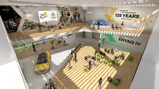 V digitálním showroomu bude možné si ze všech úhlů prohlédnout nejprve studii ŠKODA VISION iV a později i vůz ŠKODA ENYAQ iV.