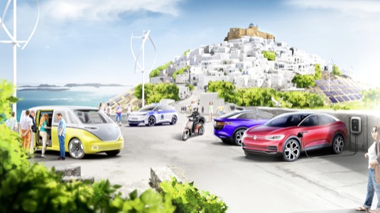 Středomořský ostrov Astypalaia přechází na elektromobilitu, inteligentní řešení pro mobilitu a ekologickou výrobu elektrické energie