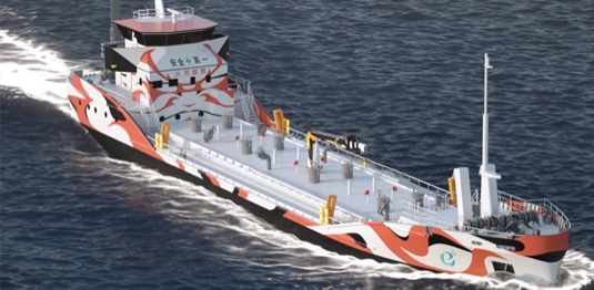 Japonsko loď ropný tanker na baterie baterky