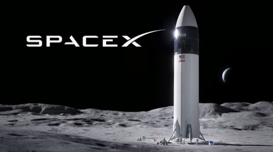 Vesmírná loď Starship společnosti SpaceX, kterou založil Elon Musk.