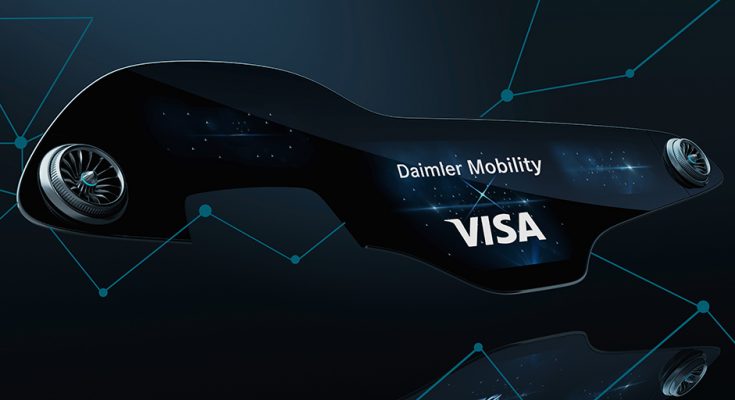 Daimler Mobility a Visa dnes oznámily nové globální partnerství, díky kterému Daimler začne ve svých vozech nabízet nativní in-car platby. foto: Daimler