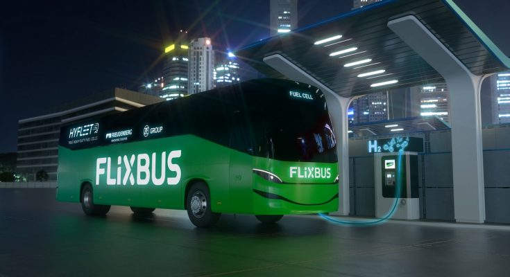 Takhle by mohlo vypadat plnění vodíku do vodíkových autobusů FlixBus. foto: FlixBus