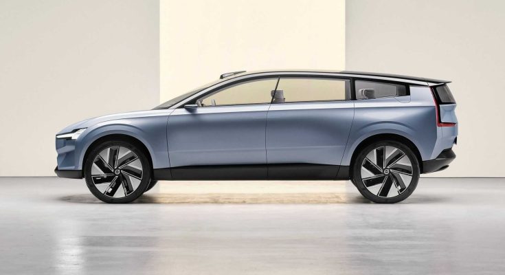 Koncept elektromobilu Volvo Concept Recharge se senzorem LiDAR instalovaným v přechodu mezi předním sklem a střechou. foto: Volvo Cars