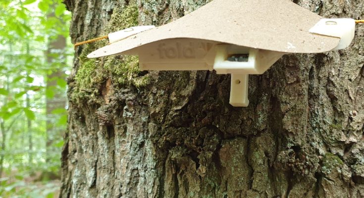 Sledovací zařízení v lesích využívající 3D tištěný kryt z rozložitelného filamentu. foto: Fillamentum