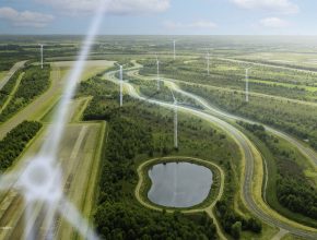 Vizualizace budoucí větrné farmy na zkušebník okruhu v Papenbergu. foto: Mercedes-Benz