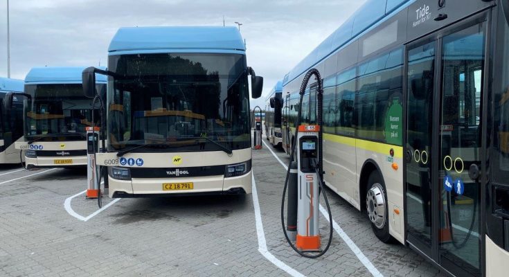 Nová nabíjecí stanice pro elektrobusy v dánském Aalborgu. foto: Kempower