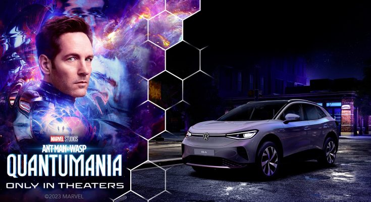 Volkswagen ID.4 se objeví ve filmu „Ant-Man a Wasp: Quantumania“ z produkce televizního a filmového studia Marvel Studios, který bude uveden do kin na celém světě v polovině února. foto: Volkswagen