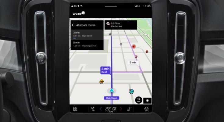 Aplikace Waze nyní dostupná nativně pro operační systém Google vozů Volvo. foto: Volvo