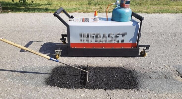 INFRASET obsahuje kompletní vybavení pro opravy výtluků, prasklin, kanálů, děr, vypouklin a jiných defektů na asfaltových silnicích, cyklostezkách, chodnících, kanálech, hřištích, parkovištích a nájezdech. foto: Infraset