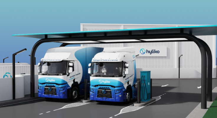 Vodíkové nákladní vozy start-upu Hyliko. foto: Toyota