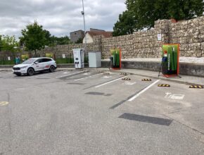 Dobíjecí hub s ultrafast stanicí, Mikulov. foto: ČEZ