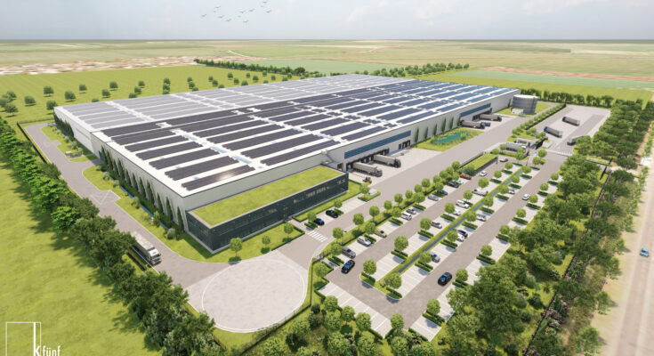 Budoucí podoba nového logistického střediska BMW v Lipsku, kde se budou skladovat baterie pro elektromobily. foto: BMW Group