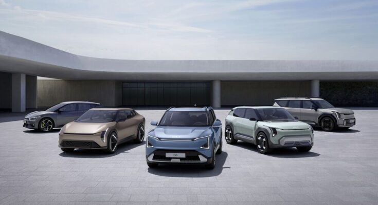 Kia představuje nové elektromobily - EV5 v sériové podobě a EV3 a EV4 jako koncepty. foto: Kia