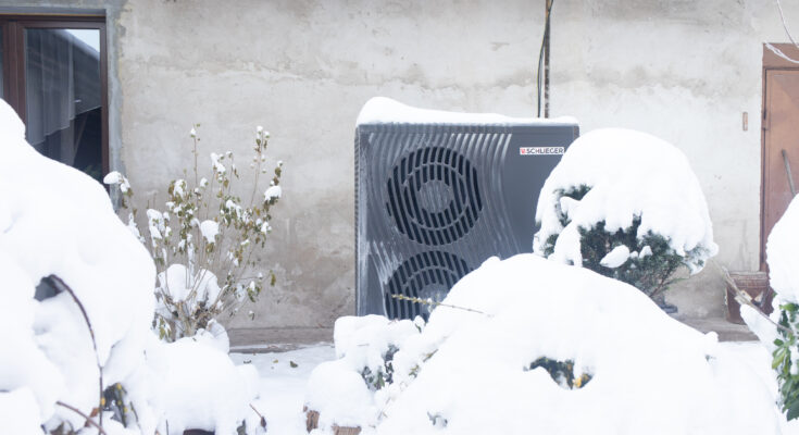 Tepelné čerpadlo Schlieger v zimě. foto: Schlieger
